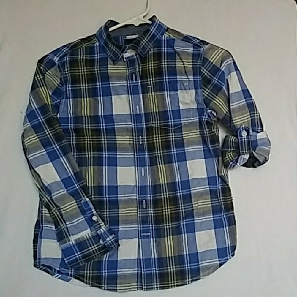 Boys button down plaid shirt